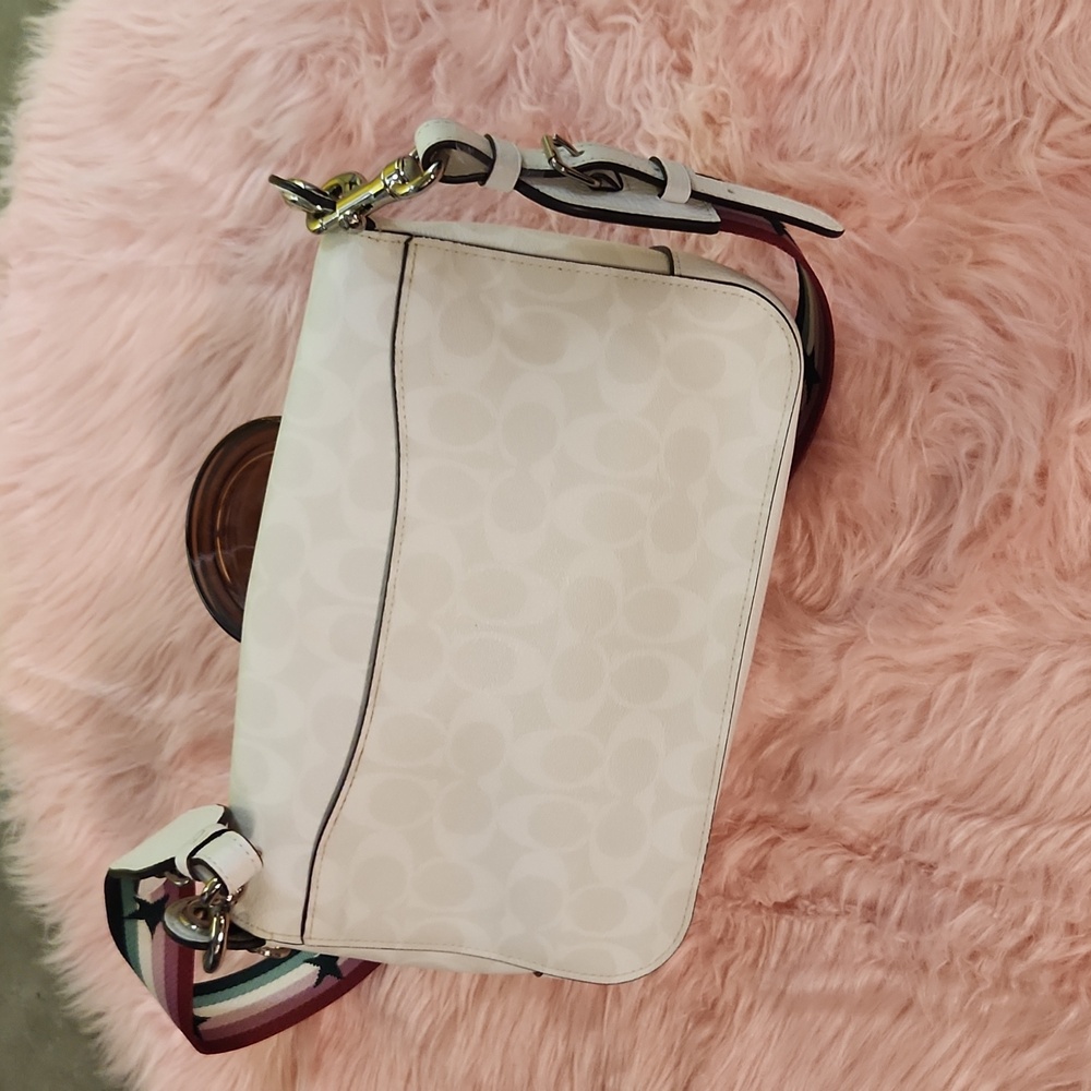 Coach White Crossbody Bag with Patches - Picture 2 of 2